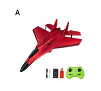 (Red)With LED Light 2.4GHz Remote Control Aircraft Flying Model Gliders Toy For Kid