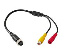 RED WOLF Adattatore da 4 Pin a RCA per Telecamera di Retromarcia, Connettore di Alimentazione, Cavo da 4 Poli per Monitor Display