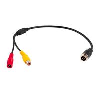 Red Wolf,Cavo adattatore maschio a 4 pin RCA femmina per telecamera di retromarcia per monitorare la visualizzazione, portatile, antiurto impermeabile