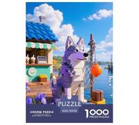 Red Wolf Dog 1000 Pieces Art Puzzle Creative Cute Pets Children's Jigsaw Puzzle for Adults from 14 Years Educational Gift for Children Jigsaw Games 70x50cm/1000pcs