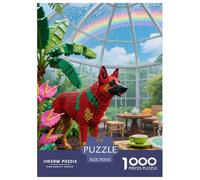 Red Wolf Dog 1000 Pieces Art Puzzle Creative Cute Pets Children's Jigsaw Puzzle for Adults from 14 Years Educational Gift for Children Jigsaw Games 70x50cm/1000pcs
