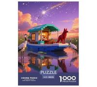 Red Wolf Dog 1000 Pieces Art Puzzle Fun Cute Pets Puzzle for Adults for Adults from 14 Years Colorful Toy Gift for Family Jigsaw Games 38x26cm/1000pcs