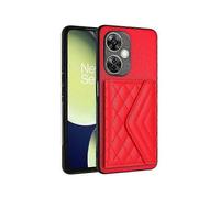 (Red) YB Leather Coating Series-8 Compatible For OnePlus Nord CE 3 Lite 5G Case Phone Card Bag with Kickstand