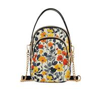 Red Yellow Flowers Black Leaves Modern Scandinavian trendy borse per le donne crossbody con multi tasche borsa a mano per le donne per la corsa