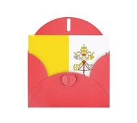 Red YYHWHJDE - Biglietto d'auguri con immagine bandiera del Vaticano, 15,2 x 10,2 cm, con effetto perlato su entrambi i lati e inchiostro ecologico
