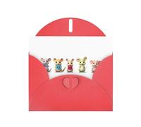 Red YYHWHJDE - Biglietto d'auguri con immagine di animali che cantano e ballano, 15,2 x 10,2 cm, con effetto perlato su entrambi i lati e inchiostro ecologico