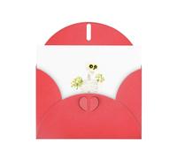 Red YYHWHJDE - Biglietto d'auguri con scheletro e fiori negli occhi, 15,2 x 10,2 cm, con effetto perlato su entrambi i lati e inchiostro ecologico