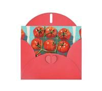 Red YYHWHJDE - Biglietto d'auguri con stampa di piccoli pomodori nella tasca a rete, 15 x 10 cm, design unico e alla moda per varie occasioni