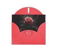 Red YYHWHJDE - Biglietto d'auguri con stampa di rose tra le spine, 15 x 10 cm, design unico e alla moda per varie occasioni