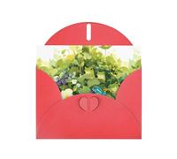 Red YYHWHJDE - Biglietto d'auguri con stampa di una piccola rana tra i fiori e le piante, 15,2 x 10,2 cm, design unico e alla moda per varie occasioni