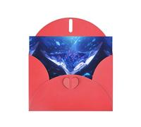 Red YYHWHJDE - Biglietto di auguri con stampa di pesce diavolo che nuota, 15 x 10 cm, design unico e alla moda per varie occasioni