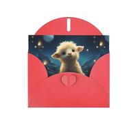 Red YYHWHJDE - Biglietto di auguri con stampa di piccole pecore che guardano le stelle, 15 x 10 cm, design unico e alla moda per varie occasioni