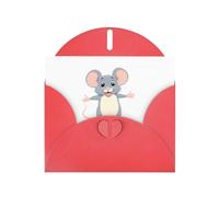 Red YYHWHJDE - Biglietto di auguri con stampa di topolino che abbraccia un topolino, 15 x 10 cm, design unico e alla moda per varie