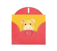 Red YYHWHJDE - Biglietto di auguri rotondo con stampa topolino, 15 x 10 cm, design unico e alla moda per varie occasioni