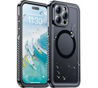 Red2Fire Compatibile con iPhone 15 Pro Max Custodia impermeabile magnetica integrata per schermo e fotocamera IP68 subacquea Full Body militare a prova di caduta antiurto traslucida opaca custodia per