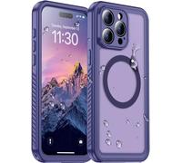 Red2Fire Compatibile con iPhone 15 Pro Max Custodia impermeabile magnetica integrata per schermo e fotocamera IP68 subacquea Full Body militare a prova di caduta antiurto traslucida opaca custodia per