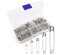 Redamancy 260 Pezzi in 5 Misure Spille da Balia, Spille da Balia Piccole, Resistenti Alla Ruggine, Assortite con Scatola Protezione, Spille di Sicurezza per Vestiti, Artigianato, Cucito (Argento)