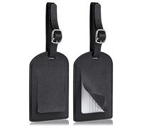 Redamancy Etichetta per Valigie, 2 Pezzi Etichette per Bagagli, PU Targhette Valigia,Viaggio Luggage Tags,individuare rapidamente la valigia da viaggio(Nero)