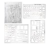 Redazione Strumenti E Righello Forme per Architettura Set Di 3 per Casa Piano