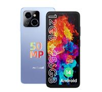 redbeat E3 Gaming Phone Android 14 Smartphone Sbloccato - 1.6GHz Processore Octa-Core 6.6" HD 12GB RAM 256GB ROM (1TB Espandibile),5000mAh Battery,4G LTE Dual SIM,50MP Camerca Telefono Blu