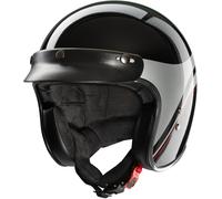 Redbike RB-804 Evolution Casco Jet, nero/argento/rosso, Taglia L (59/60)