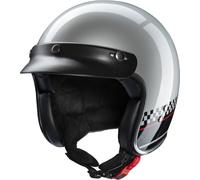Redbike RB-806 Le Mans Casco Jet, nero-argento, taglia 2XL per maschi