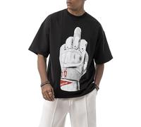 Redbridge by Maksim - Maglietta da uomo oversize, stampa statement Urban Streetwear, Nero , M