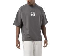 Redbridge by Maksim - Maglietta unisex oversize The End Backprint con scollo rotondo Premium, grigio scuro, S