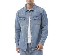 Redbridge by Spruce - Giacca camicia in denim - Camicia in jeans con bottoni a pressione - Overshirt con tasche sul petto - Maniche lunghe Regular Fit, Blu, S
