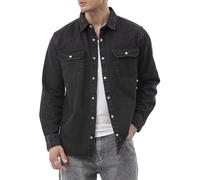 Redbridge by Spruce - Giacca camicia in denim - Camicia in jeans con bottoni a pressione - Overshirt con tasche sul petto - Maniche lunghe Regular Fit, Nero , M
