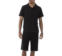 Redbridge by Tarz Cool - Completo due pezzi in stile maglieria - Maglietta a maniche corte con colletto polo e pantaloncini, Nero , S
