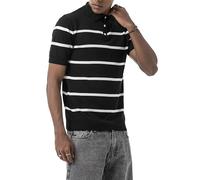 Redbridge by Tarz Cool - Polo da uomo in maglia con cordoncino, look retrò, a maniche corte, Nero , S