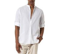 Redbridge - Camicia da uomo fresca e casual, per il tempo libero e il business, in cotone, bianco, S