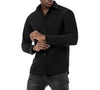 Redbridge Camicia Premium Classica Basic Casual Elegante Puro Cotone, Nero , M