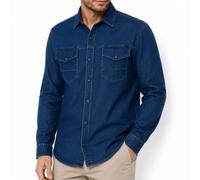 Redbridge Camicia Premium Denim Camicia di Jeans Cotone Casual, Blu scuro, XXL