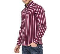 Redbridge Camicia Uomo Moderno Fit Camicie Manica Lunga Righe Aderente Affari