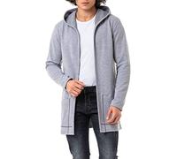 Redbridge Cardigan lungo con cappuccio, comoda felpa aperta per il tempo libero e tutti i giorni, grigio., XL