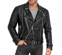 RED BRIDGE Giacca in finta pelle da uomo Giubbotto Manica lunga Similpelle Biker Casual Stile biker Nero M