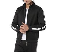 Redbridge Giacca sportiva di alta qualità con chiusura lampo, con strisce per il tempo libero e il fitness, Nero , S