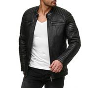 Redbridge Giacca Uomo Arte Giubbotto Pelle Giacca da Mezza Stagione Nero M6013
