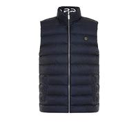 Redbridge - Gilet da uomo con colletto alto, grande zip a bolle, stampa sul colletto, blu navy, L