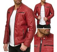 Redbridge Herren Jacke Biker in Ecopelle Rosso M6028 R