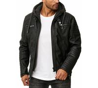 Redbridge Herren Jacke Bikerjacke in Kunstleder Übergangsjacke Mit Kapuze M6013H