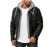 Redbridge Herren Jacke Bikerjacke in Kunstleder Übergangsjacke Mit Kapuze M6013H