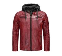 Redbridge Herren Jacke Bikerjacke in Kunstleder Übergangsjacke Mit Kapuze M6013H