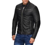 Redbridge Herren Lederjacke Bikerjacke In Kunstleder Übergangsjacke Nera M6035