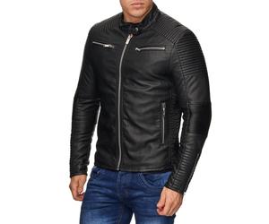 Redbridge Herren Lederjacke Bikerjacke In Kunstleder Übergangsjacke Nera M6035