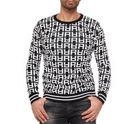 Redbridge Herren Pullover Maglione Felpa Allover Logo A Maniche Lunghe M3096