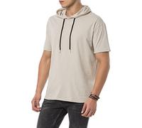 Redbridge Maglietta a maniche corte con cappuccio, in cotone di alta qualità, beige., S