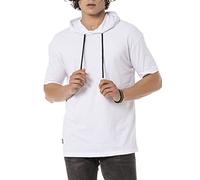 Redbridge Maglietta a maniche corte con cappuccio, in cotone di alta qualità, bianco, S